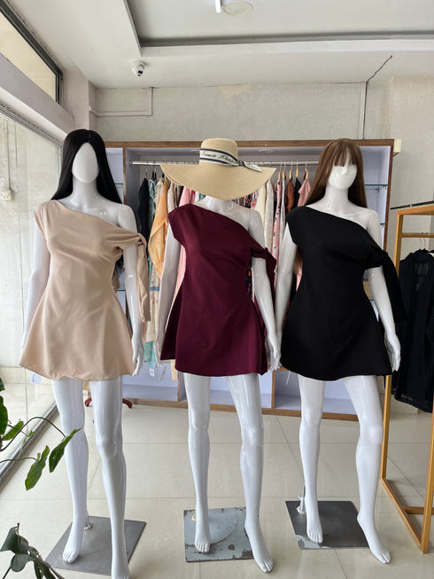 Women One Shoulder Mini Dress